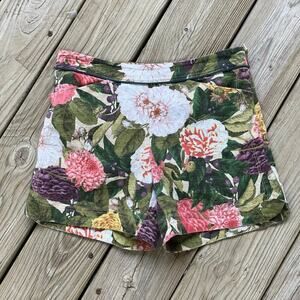 Anthropologie Elevenses Women's Colorful Floral Shorts Size 0